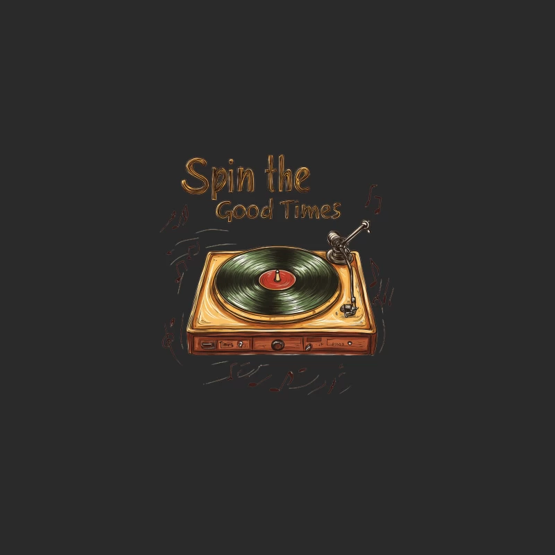 Nostalgic Vinyl: Spinning Good Times on a Retro Record Player Baseball Cap