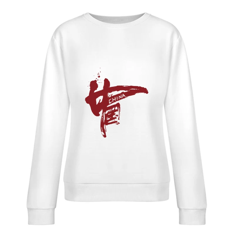 Rote Kalligrafie von China Damen Pullover Sweatshirt
