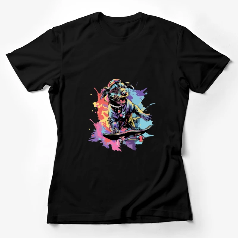 Chien branché en skateboard Femme T-Shirt