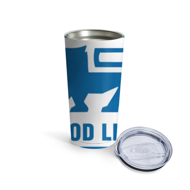 Food Lion Supermarket Chain Blue Logo with Lion Symbol Travel Mug