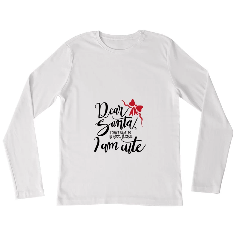 Chat au Ruban Rouge Femme Manches Longues T-Shirt