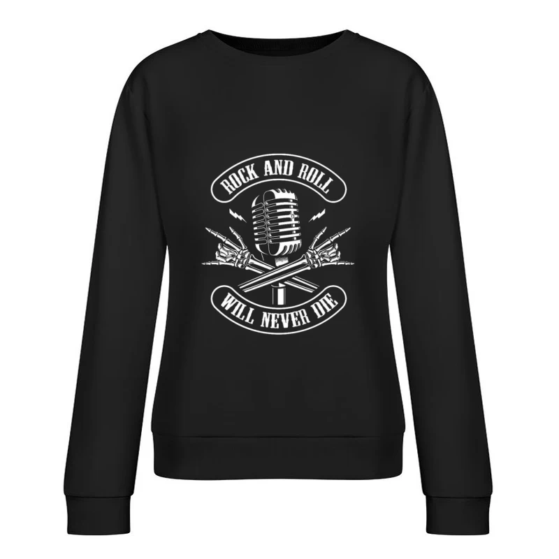 Rock and Roll Logo Design Female Pullover Sweatshirt