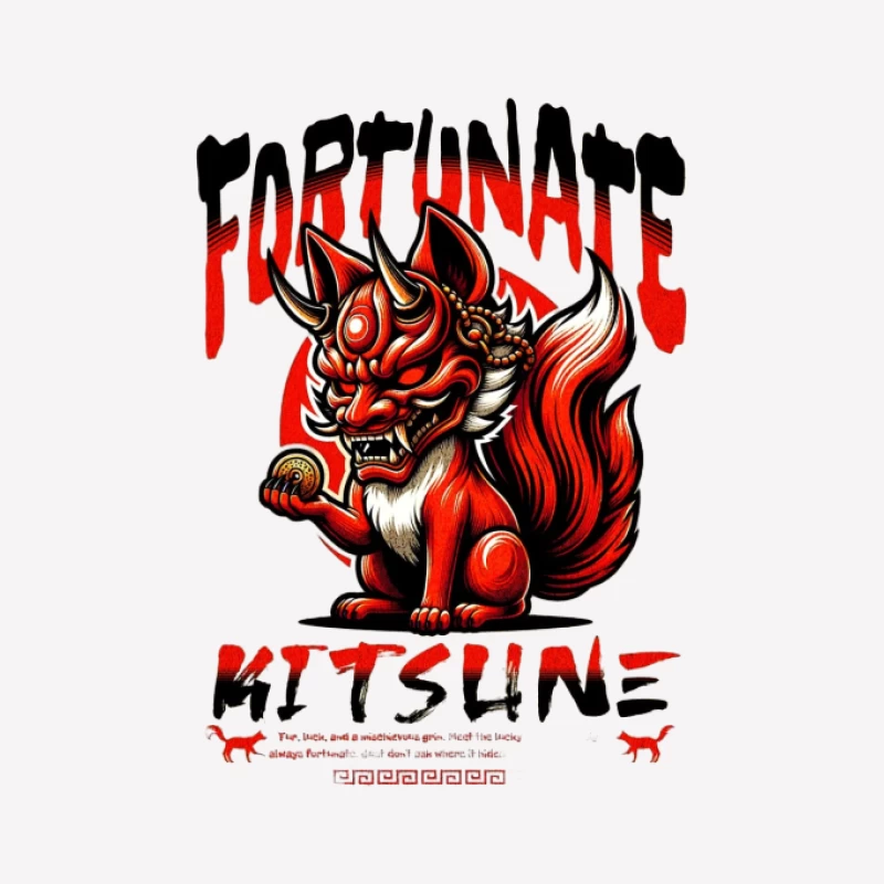 Kitsune Chanceux Femme T-Shirt