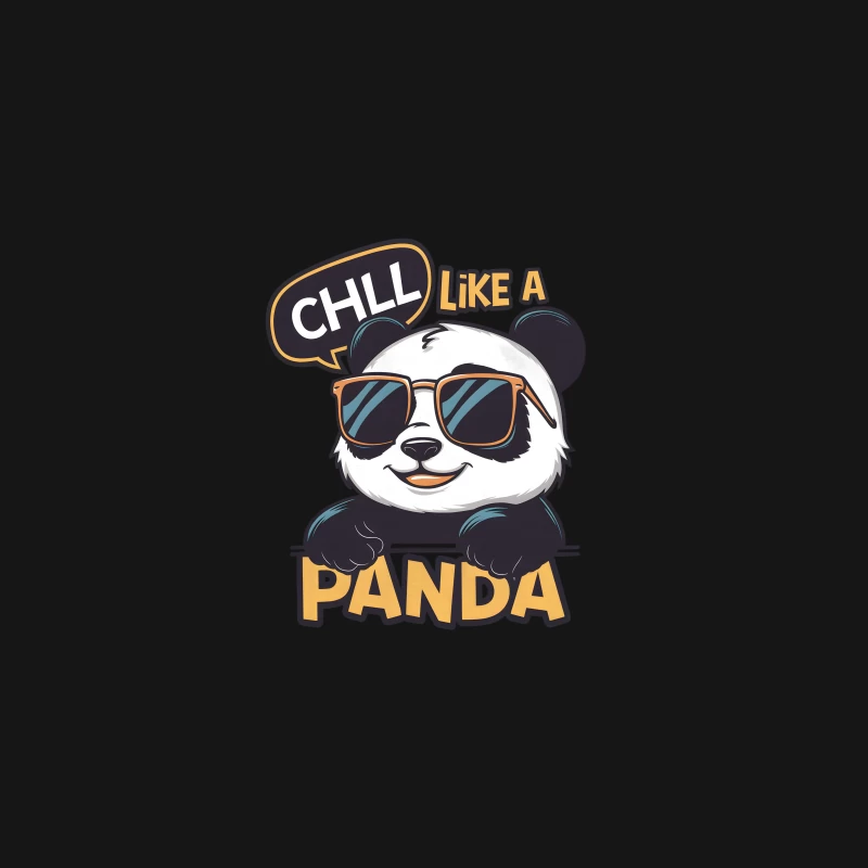 Cool Cartoon Panda with Sunglasses: Chill Like a Panda Slogan Desk Mat