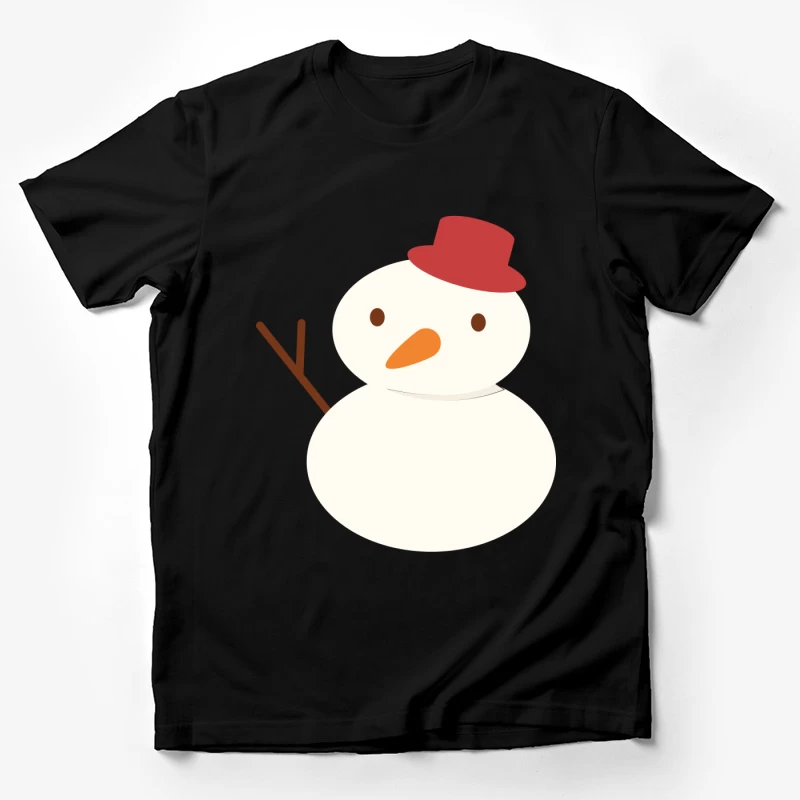 Bonhomme de neige adorable avec chapeau rouge Homme T-Shirt