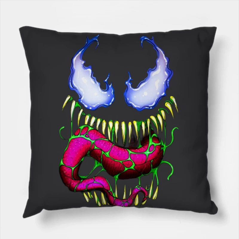 Vibrant Comic Monster Art Throw Pillow