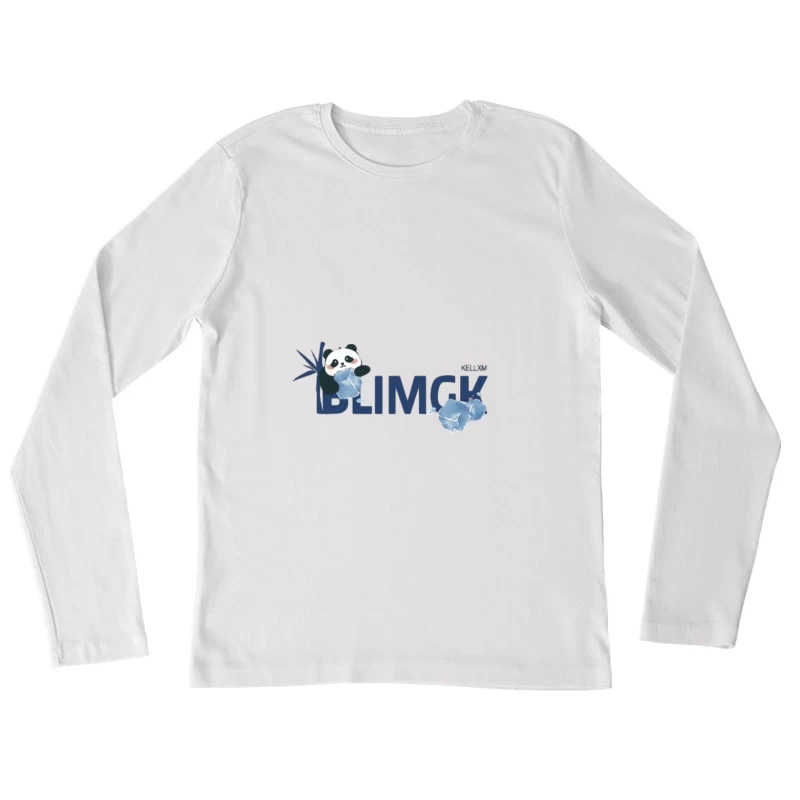 Logo Panda Mignon avec Glaçons Femme Manches Longues T-Shirt