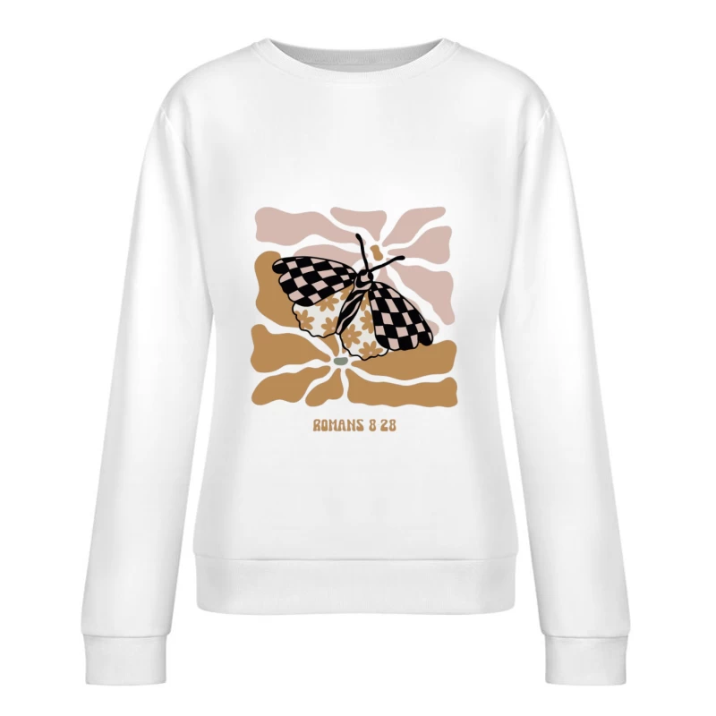 Motif de papillon avec fleurs Femme Sweat-shirt à enfiler