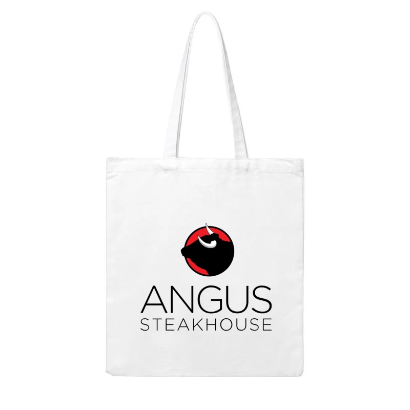 Angus Steakhouse Modern Logo with Bull Silhouette Cotton Tote Bag