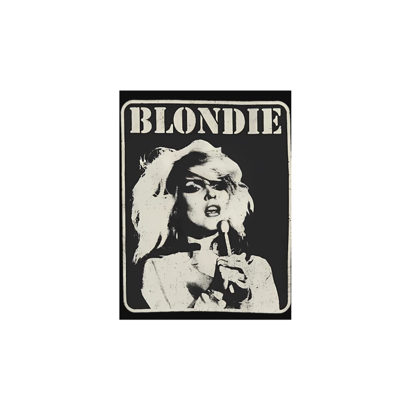 Vintage Black and White Blondie Band Promotional Poster Tapestry