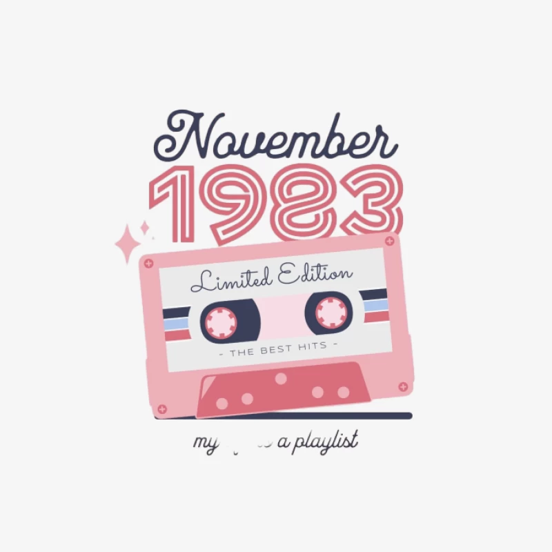 November 1983 Musikkassette Herren Pullover Sweatshirt