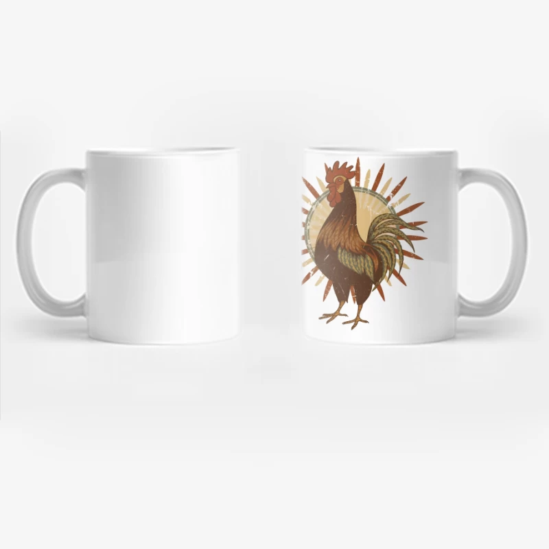 Vintage Sun Rooster T-Shirt Coffee Mug