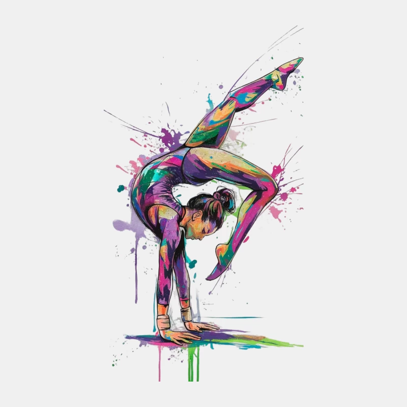 Vibrant Abstract Gymnast Painted with Splashes of Color Male Tank Top