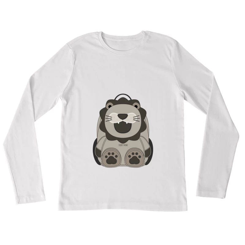 Sac à dos Lion mignon pour enfants Femme Manches Longues T-Shirt