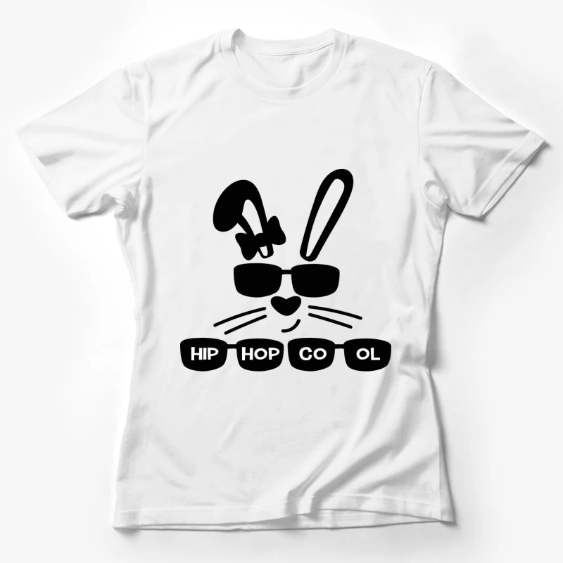 Design de lapin avec lunettes et texte Femme T-Shirt