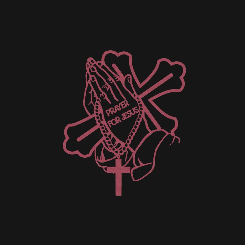 Betende Hände mit Kreuz und Rosenkranz Herren Langarm T-Shirt