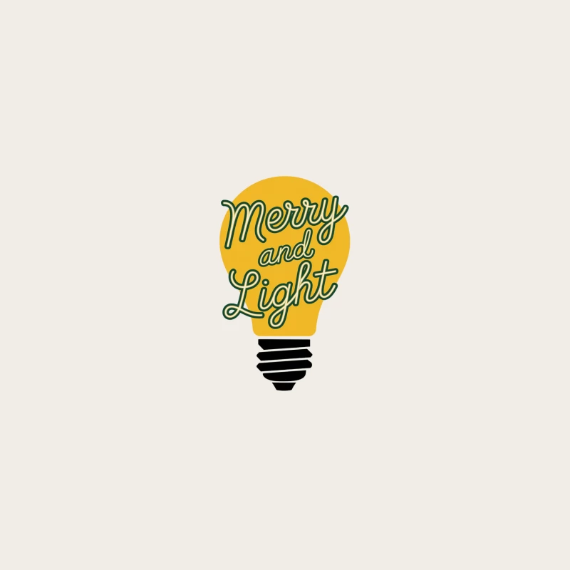 Merry and Light Holiday Typography Design with Yellow Bulb Bucket Hat