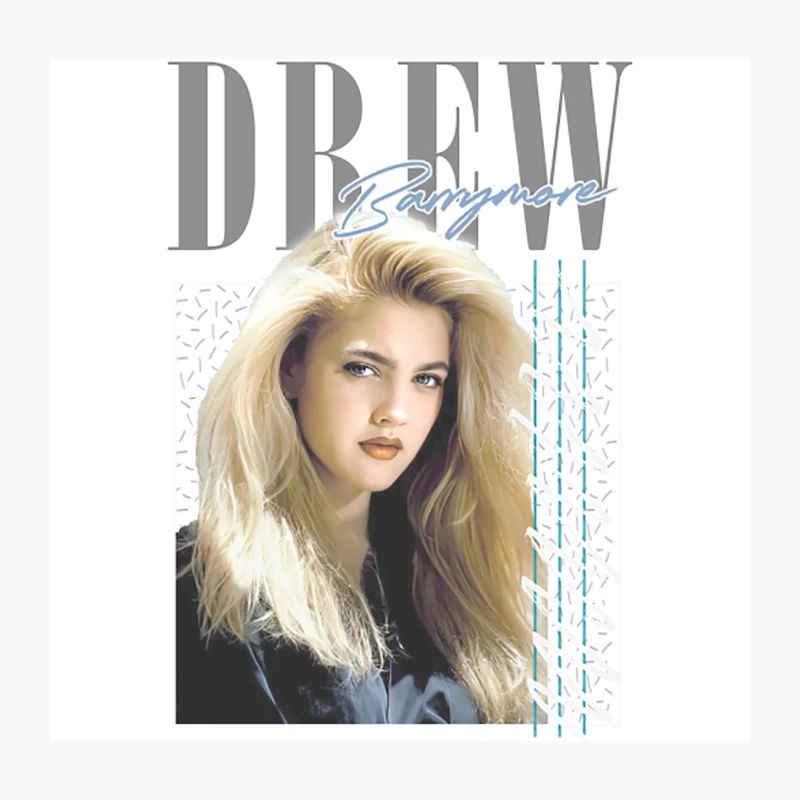 Drew Barrymore  90s Retro Aesthetic Design Throw Pillow
