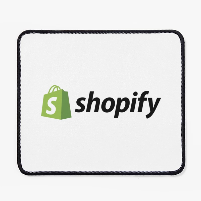 Shopify E-commerce Platform Logo with Green Shopping Bag Icon Mouse Pad