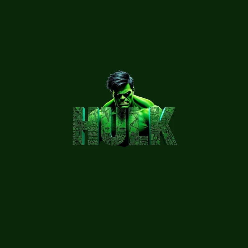 The Incredible Hulk Typographic Character Art Desk Mat