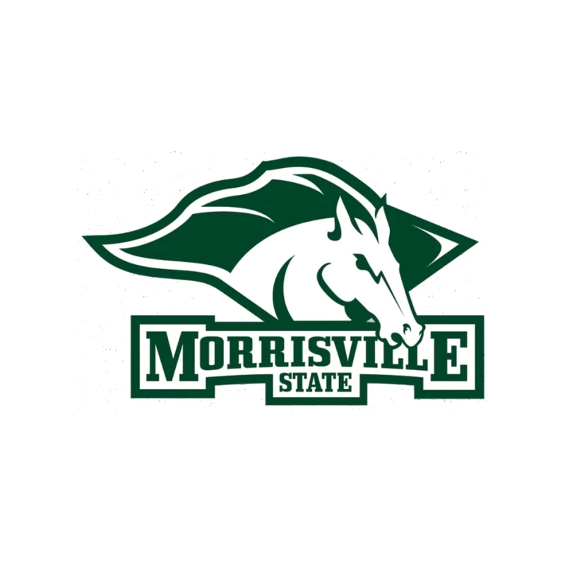 Morrisville State College Athletics Logo with White Horse Mascot Pin