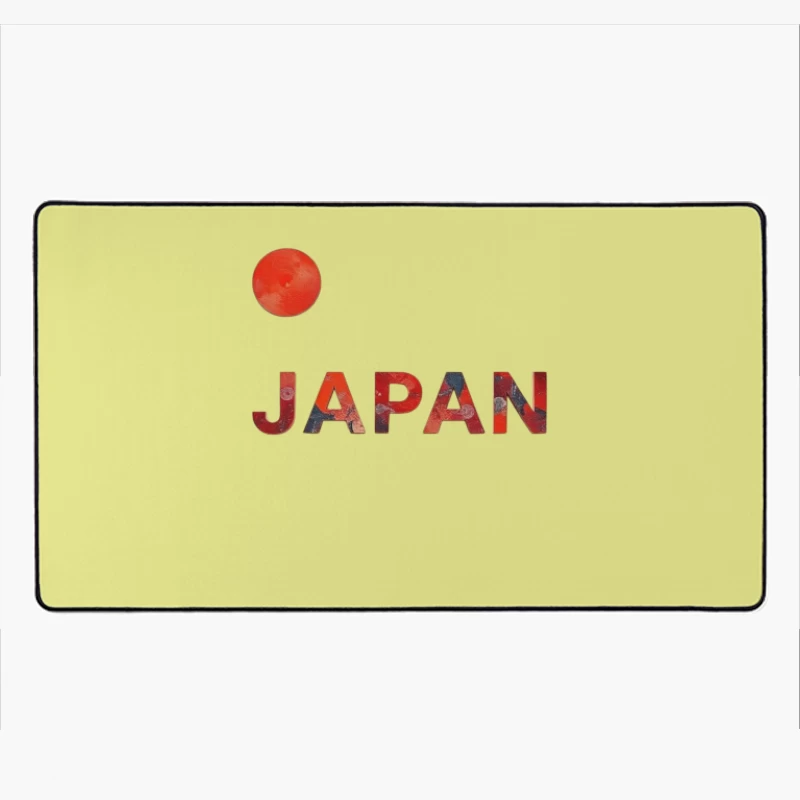 Minimalist Japanese Flag Design with Typography Desk Mat