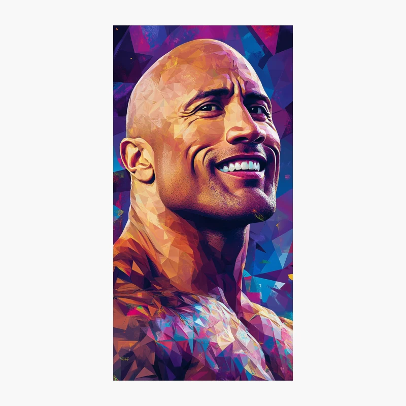 Vibrant Digital Portrait of Smiling Bald Muscular Man iPhone Case