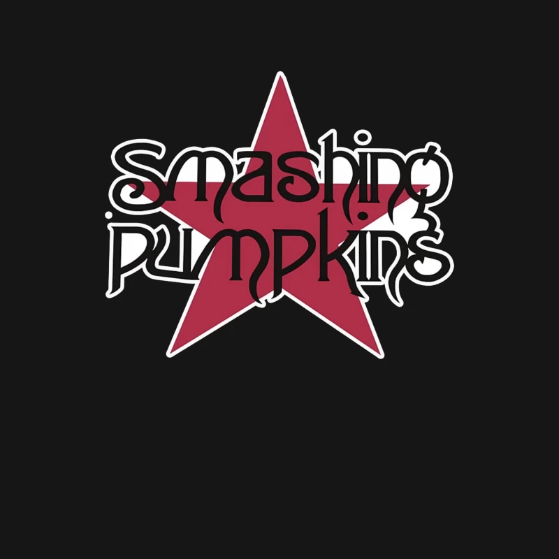 Smashing Pumpkins Alternative Rock Band Logo with Red Star Male Long Sleeve T-Shirt