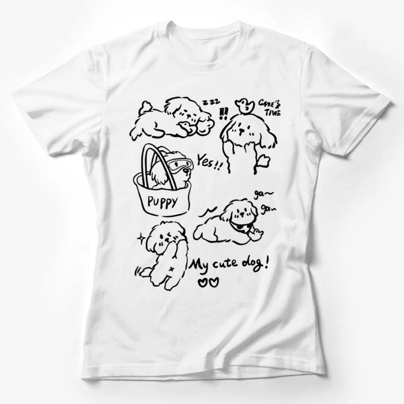 Niedlicher Welpen-Doodle Damen T-Shirt