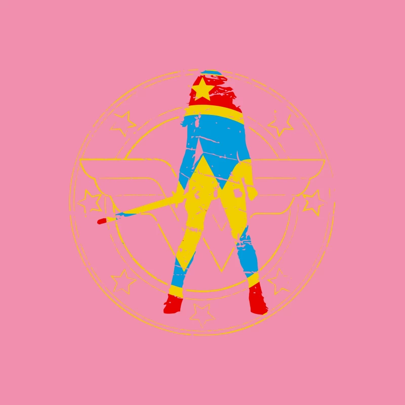 Wonder Woman Graphic Illustration Female T-Shirt