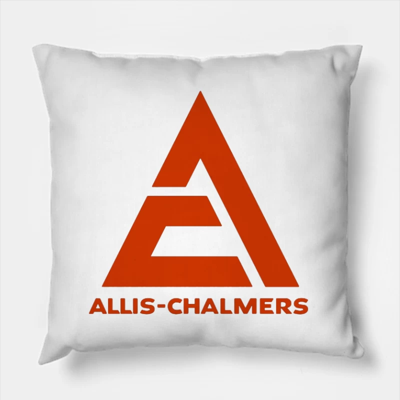 Vintage Allis-Chalmers Industrial Company Logo with Red Triangle Design Throw Pillow