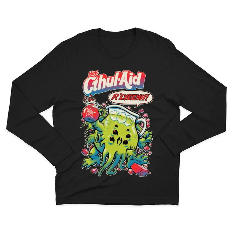 Hey Cthul-Aid: A Lovecraftian Drink Parody Male Long Sleeve T-Shirt