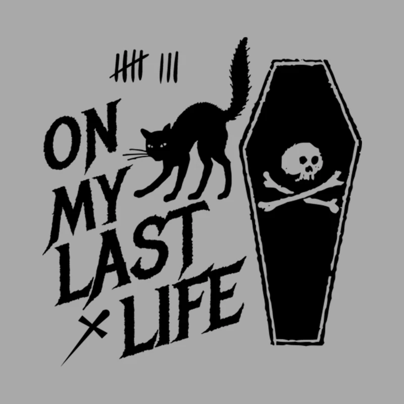 On my last life - Black Cat Nine Lives Female Pullover Hoodie