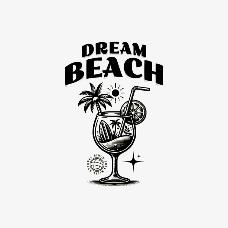 Traumstrand-Cocktail-Design Herren Langarm T-Shirt