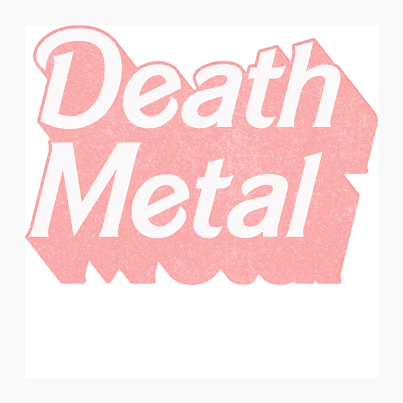 Death Metal   Cute Pink 80s Vintage Look Design Pin