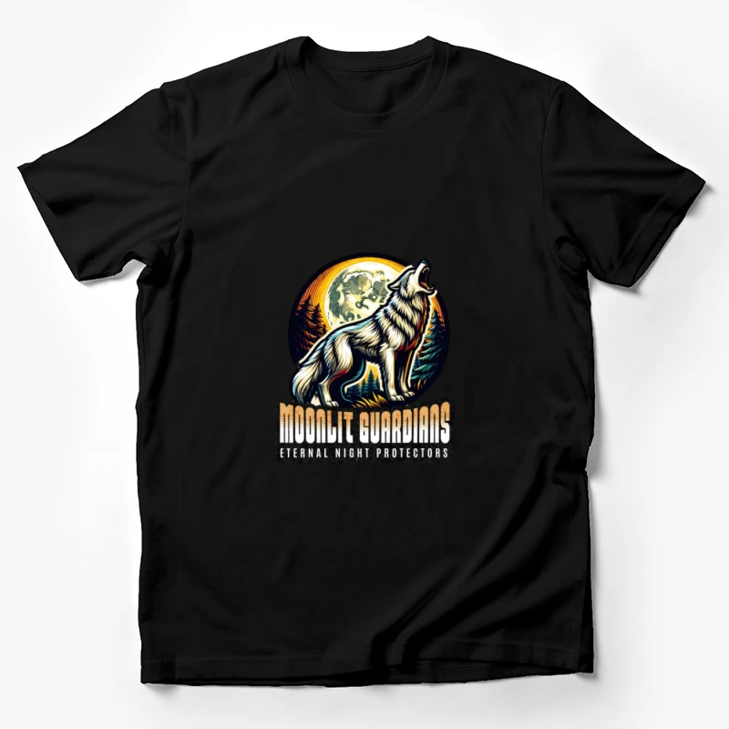 Mondwächter Wolf Heulen Nachtwald Herren T-Shirt