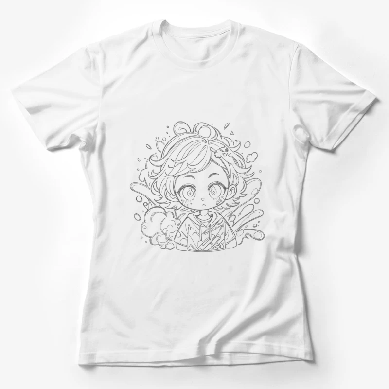 Chibi Character Surrounded by Water Female T-Shirt