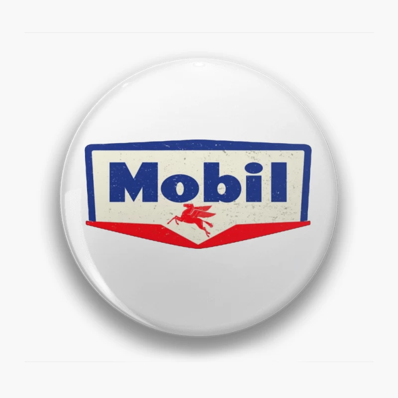 Vintage Mobil Oil Company Logo with Red Pegasus Pin