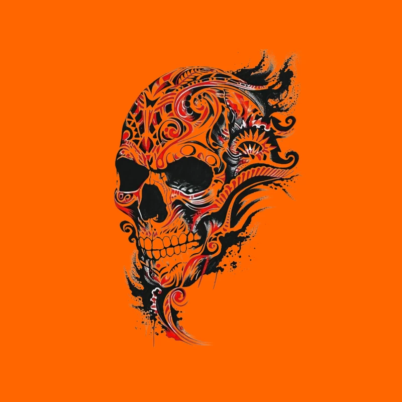 Abstract Decorative Skull Art Tapestry