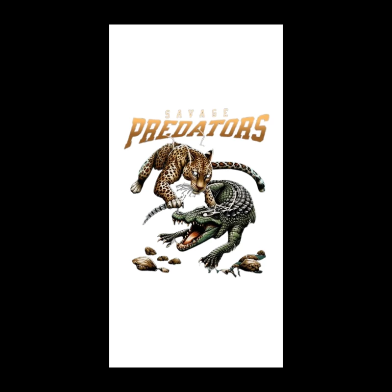 Savage Predators: Jaguar vs Crocodile Battle Art iPhone Case