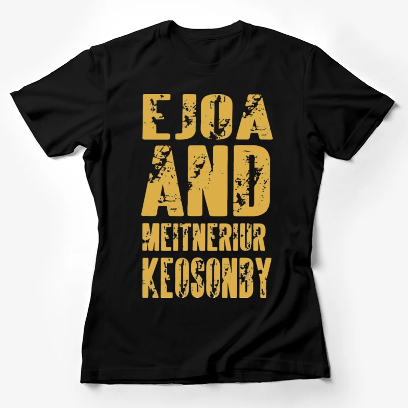 Grunge-Schrift in Gelb Damen T-Shirt