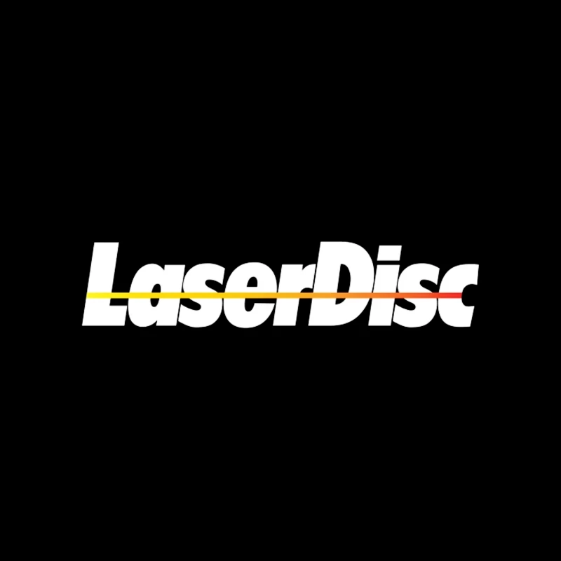 Retro Laser Disc Logo with Typography Outline Desk Mat