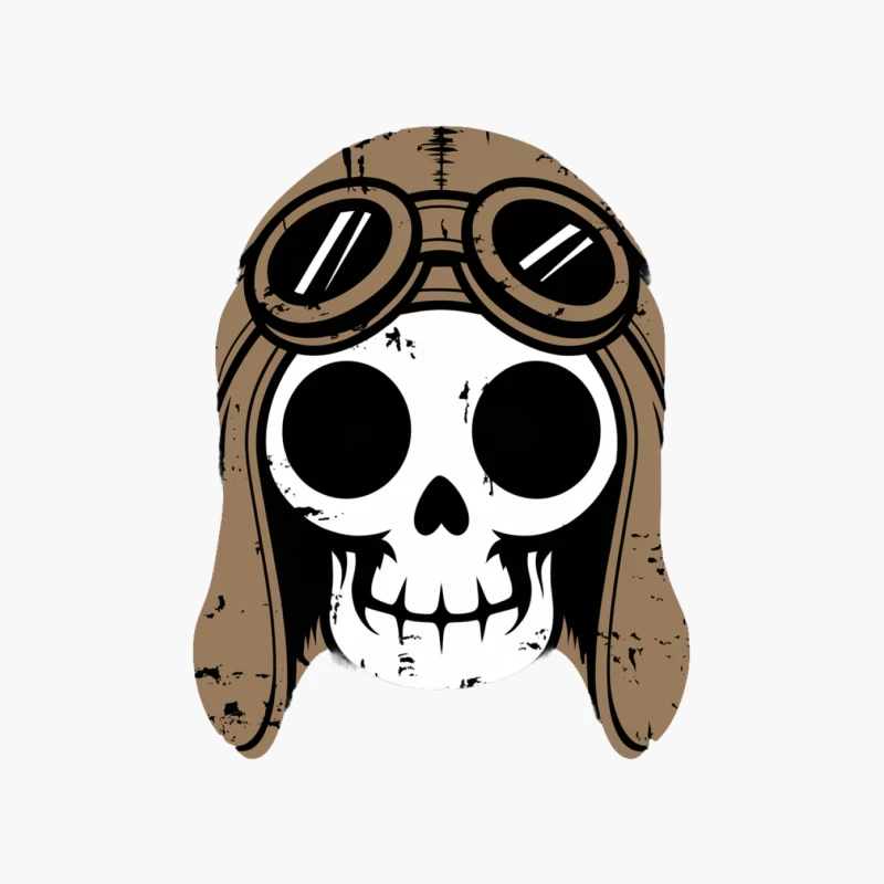 Vintage Steampunk Skull with Aviator Hat and Goggles Illustration Cotton Tote Bag