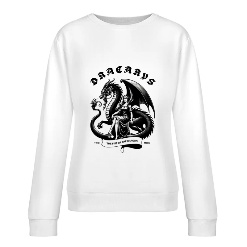 Drachen mit Kriegerin - Mystische Darstellung Damen Pullover Sweatshirt
