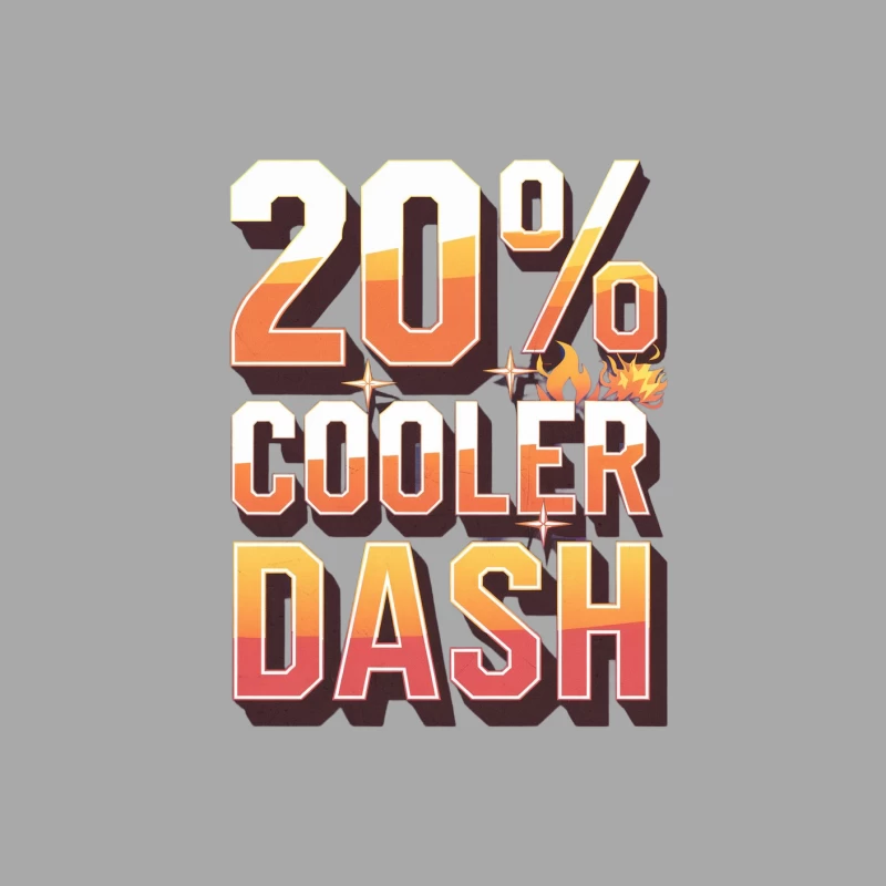 Retro Gradient Typography: 20% Cooler Dash Motivational Design Male Pullover Hoodie