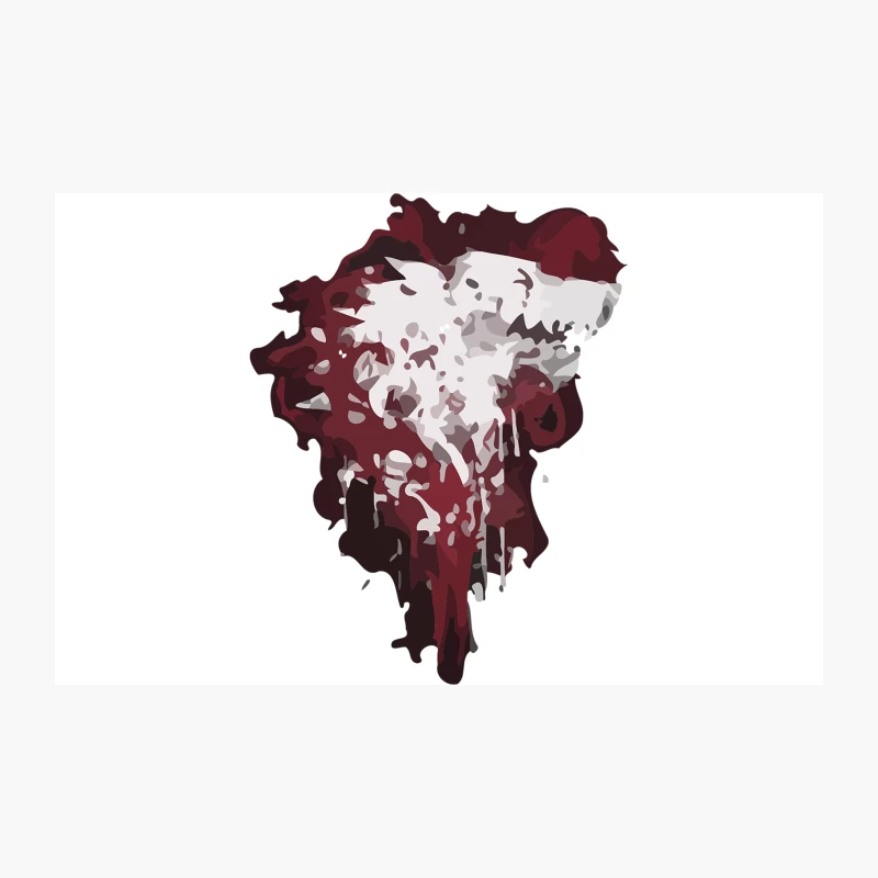 Abstract Expressionist Splatter in Red and White Travel Mug