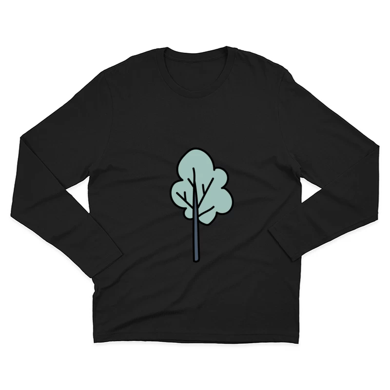 Arbre stylisé avec tronc noir Homme Manches Longues T-Shirt