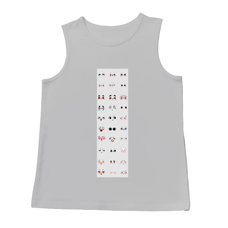 Niedliche Kawaii Gesichtsausdrücke Herren Tanktops
