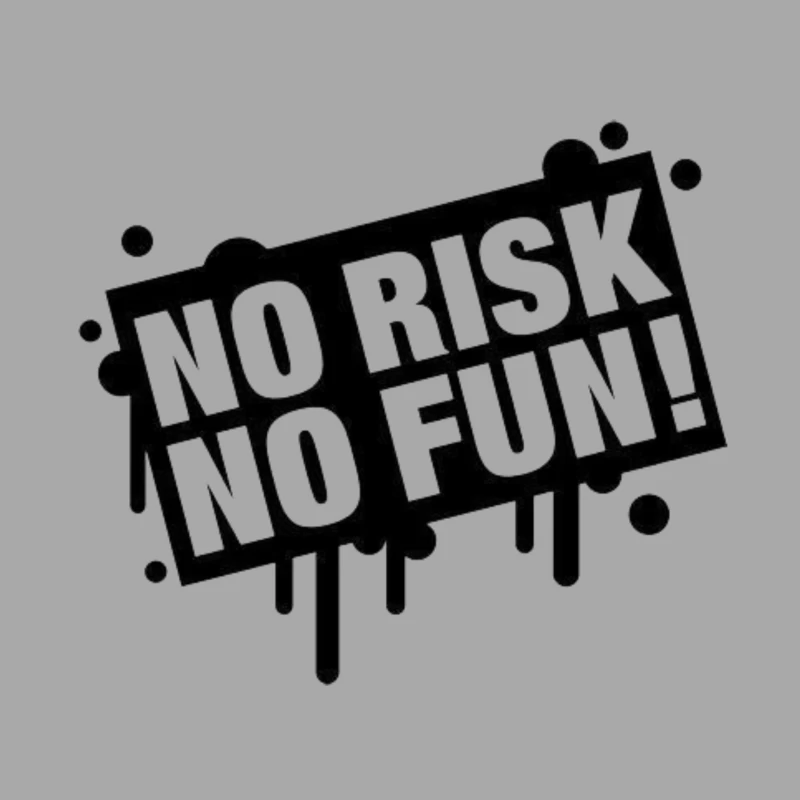 No Risk, No Fun Motivational Graphic Male Pullover Hoodie