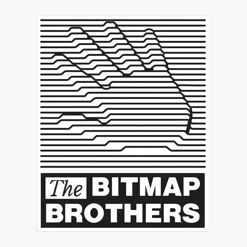 Bitmap Brothers Logo with Striped Hand Optical Illusion Cotton Tote Bag